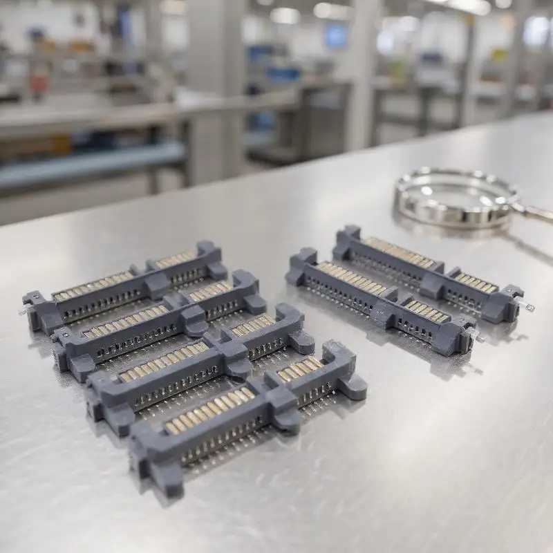 Solid State Drive SATA Interface; Package of 5, 22PIN Male Socket with Sinking Plate 7+15P Patch Type Connector Seat