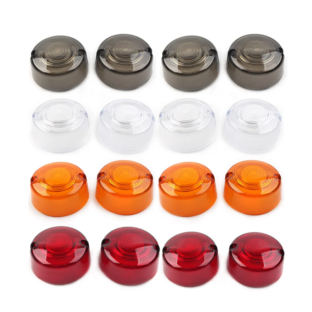 Front+Rear Turn Signal Light Indicator Lens Cover Shell ABS 68457-86 for Harley Davidson Dyna FXD FXR Sportster XL 4Pcs/Set