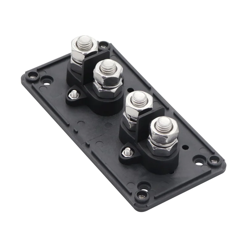 

Sp-200A Распределительный блок шины шины Коробка шины с 4 клеммными шпильками M10 (3/8 дюйма) для автомобиля, лодки, черная замена