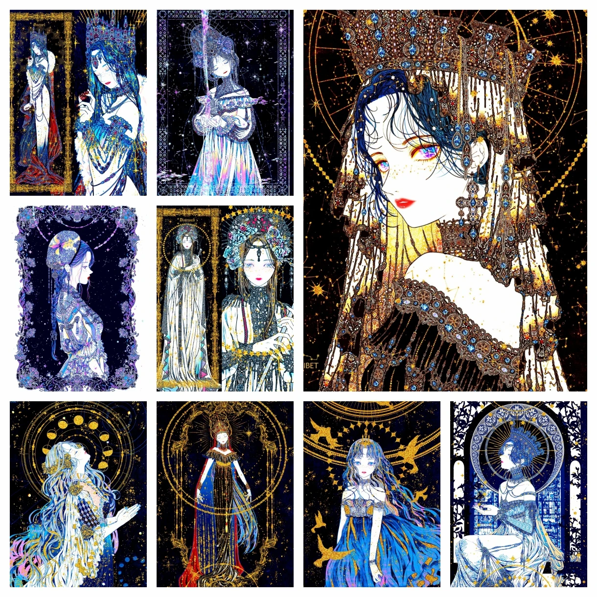 Kit de Pintura de Diamantes DIY Estilo Punk, Tarot, Decoración Artística, Regalo, Esqueleto de Dibujos Animados, Punto de Cruz, Halloween