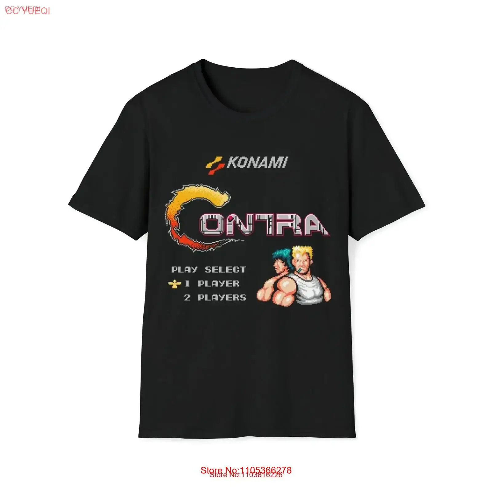 Camiseta Contra Start Screen 8 Bit Game NES Famicom Black Softstyle vintage lavada casual macia elegante unissex versátil
