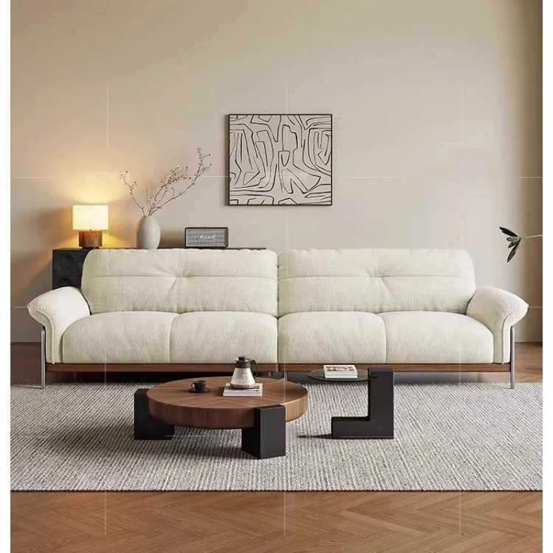 

Mid-Style Straight-Line Chenille Fabric Sofa, Small Apartment Living Room Two-/Three-Seater-Styl