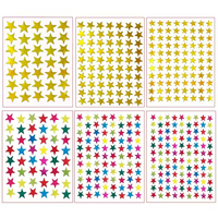 10 Sheets/Pack Of Children'S Gold-Plated Award Glitter Stickers Mother Teacher Praise Label Award Five-Pointed Star Love Sticker