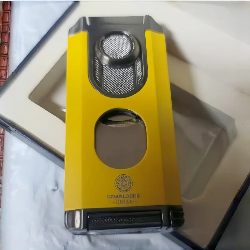 

Portable Cigar Lighter Windproof Straight Punch Creative Three-in-one V-shear Multifunctional Zinc Alloy Lighter CB-24FT2