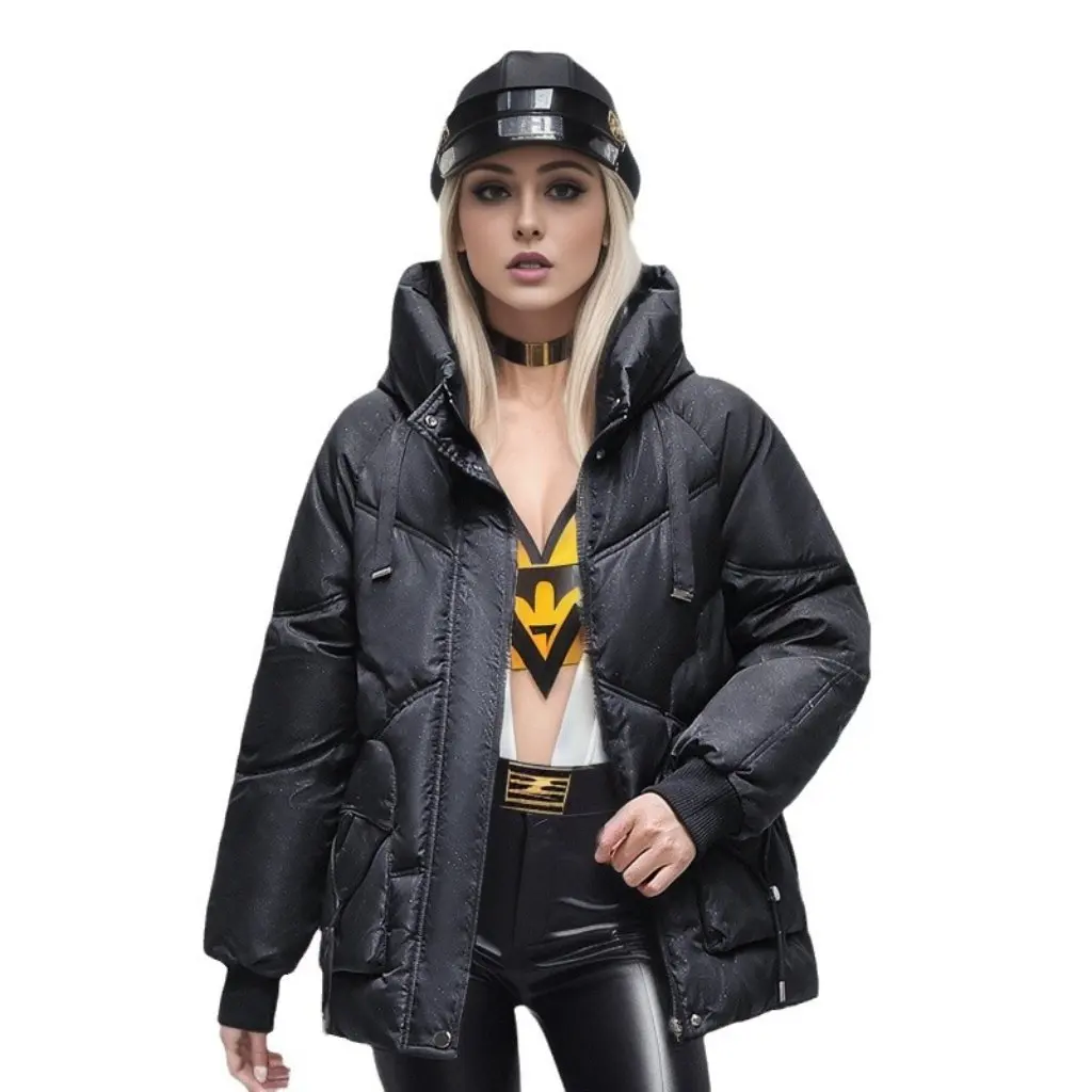 

Женская хлопковая стеганая куртка, зимняя короткая модная куртка в корейском стиле с ярким лицом, студенческая одежда для хлеба, хлопковое пуховое пальто