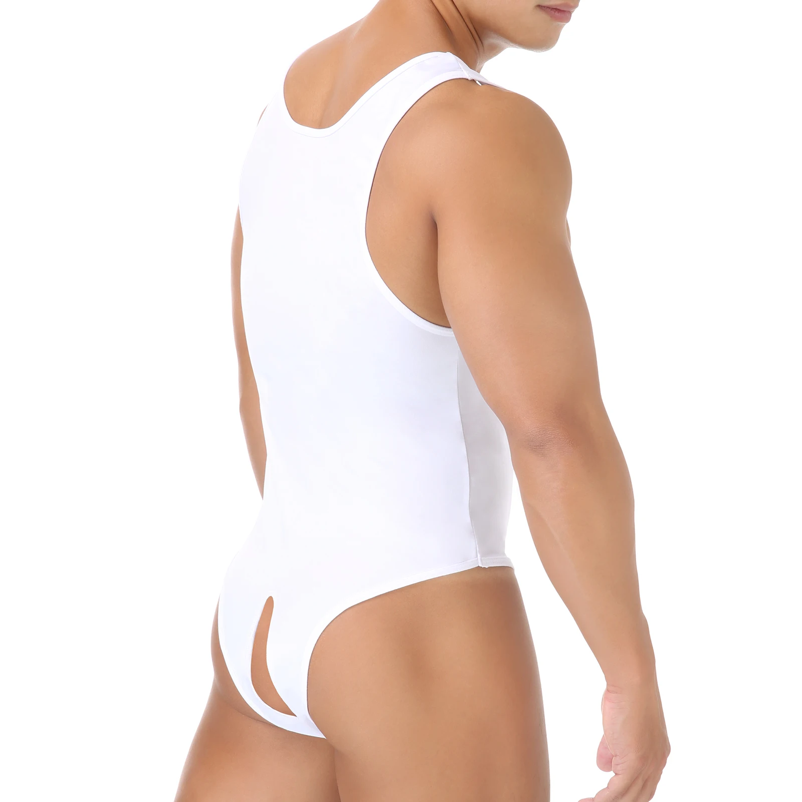 Men's Sexy Bare Body Jumpsuits Hot Open Crotch Backless Anal Panties Hip-Baring Bodysuit BDSM Fetish Sissy Gay Exotic Costumes image 2