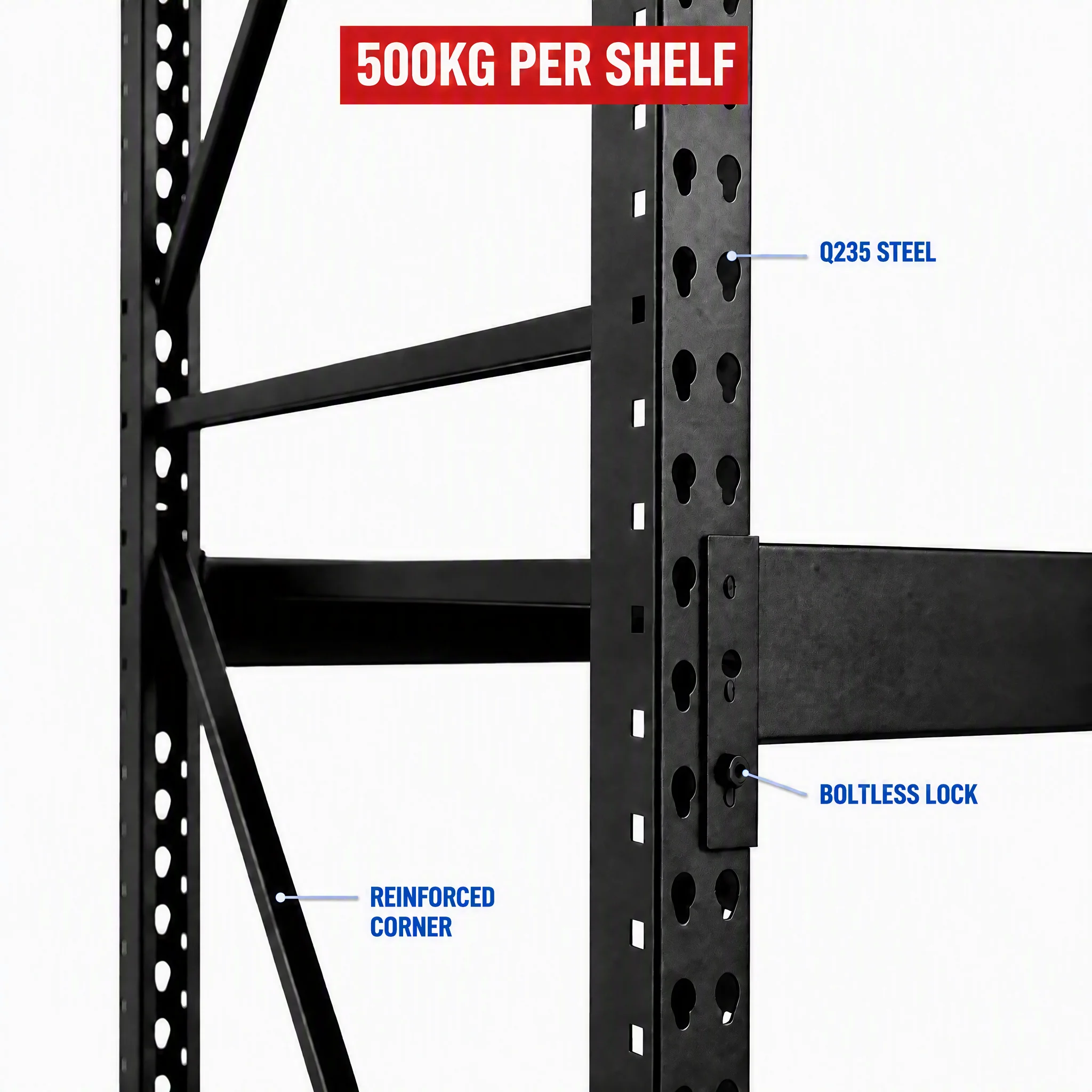 Medium Duty Rack Adjustable Heavy Load Capacity Steel Storage Racks Industrial Warehouse Shelving Unit Boltless Garage Rack