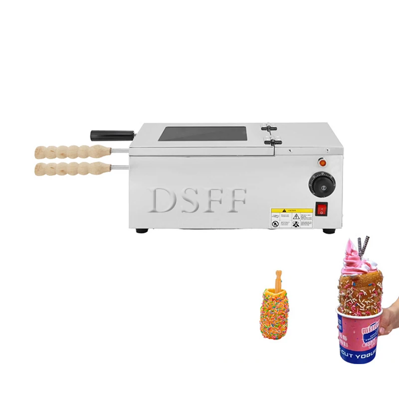 Fully Automatic Electric Chimney Roll Cake Baking Machine 220V 2-Piece Stainless Steel Rod Hungarian Chimney Roll Oven Machine