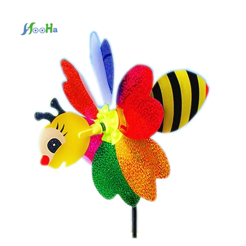 5pcs Plastic Windmill Small Animal Stereo Six Leaf Pattern Wind Spinner Windmills Garden Lawn Party Decor Toy Lovely Children