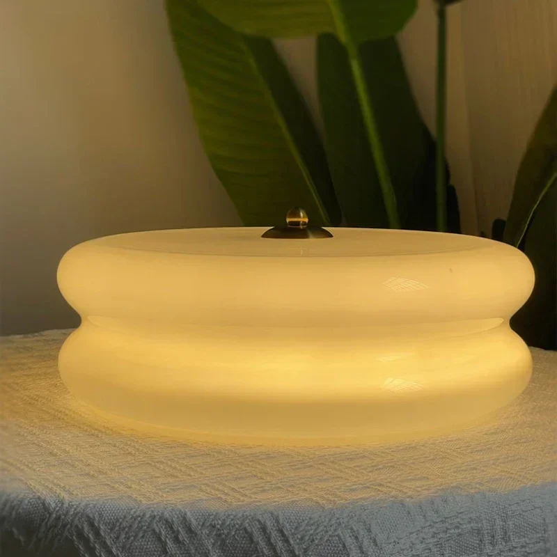 Nordic Cream Style Ceiling Lamp Milky White Glass Shade Creates for Living Room Corridor Bedroom Cloakroom Modern Home Lighting