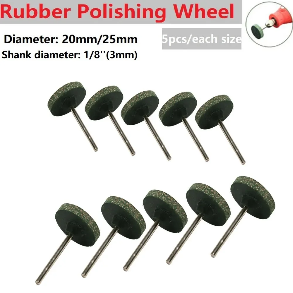 High Quality Polishing Wheel Rubber Polishing Wheel Accessories Grinding Wheel Parts Polishing Burr Replacement 3mm Shank