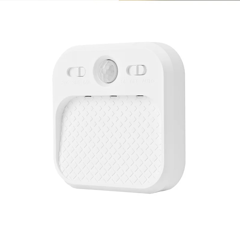 Lampu Malam Tiga Warna Persegi dengan Sensor Tubuh Manusia Cerdas dan Pengisian Daya Magnetis untuk Lampu LED Kabinet Lorong Tangga