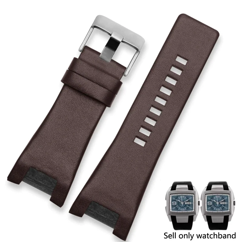 32*17mm Genuine Leather Notch Watch Band for Diesel DZ1216 DZ1273 DZ4246 DZ4247 DZ287 Watch Bracelet Mens Watchband Watch Straps