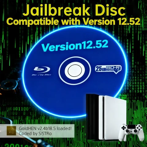 Jailbreak Gold Disc 12.52 for PS4 Latest Firmware Supported Bootable Eject Payload Homebrew Backup Games