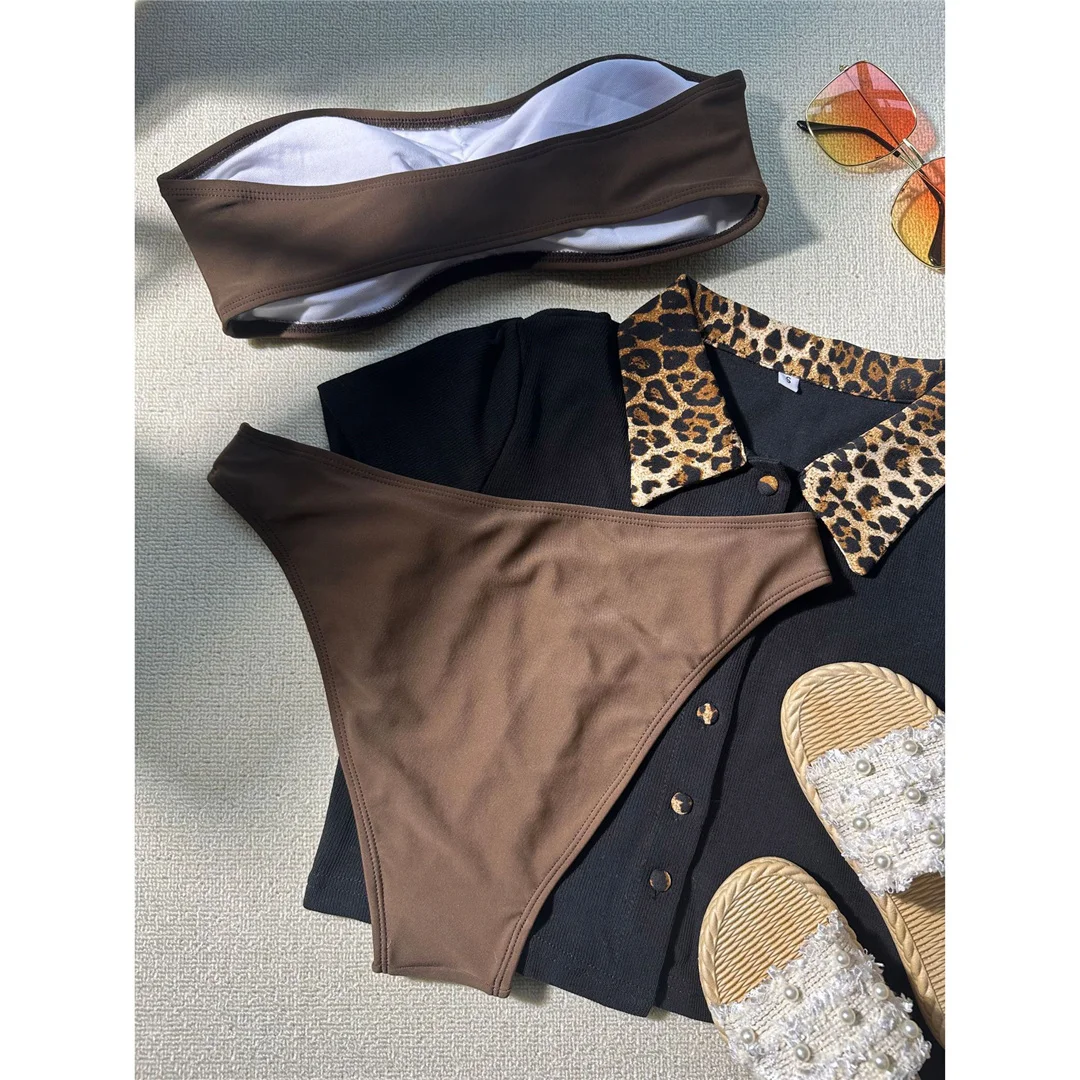 Sexy Bandeau-Bikini mit hohem Beinausschnitt, brasilianischer Schnitt, Damen-Badeanzug, zweiteiliges Bikini-Set, Badebekleidung, Badeanzug, Modell V6756. – Detail 7