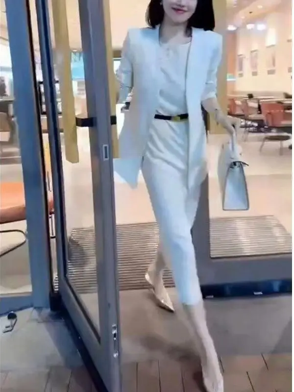 

Faionable OL Suit Dr with Jaet, женская одежда больших размеров, юбка трапециевидной формы с высокой талией, длинное волокно из полиэстера, миди Dr