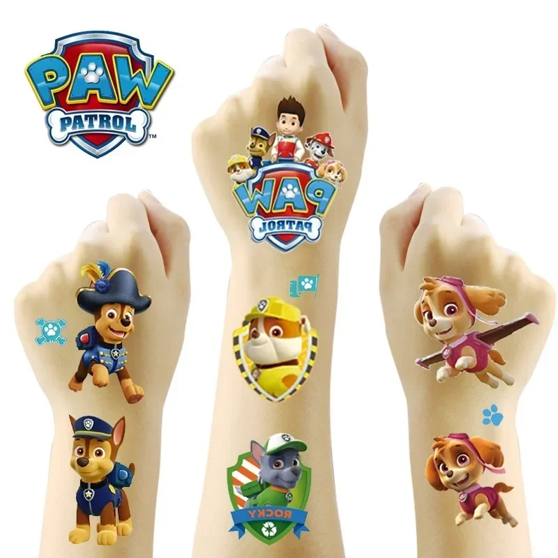 

PAW Patrol Cartoons Tattoo Stickers Skye Chase Rocky Anime Peripherals Children Birthday Partys Sticker Classic Toys Kids Gifts