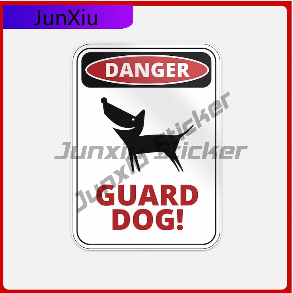 

Guard Dog Danger Sign Vinyl Sticker Decal Bumper Car Camper Windows Windshield Exterior Decor Accessories Suv Side Decals Pvc