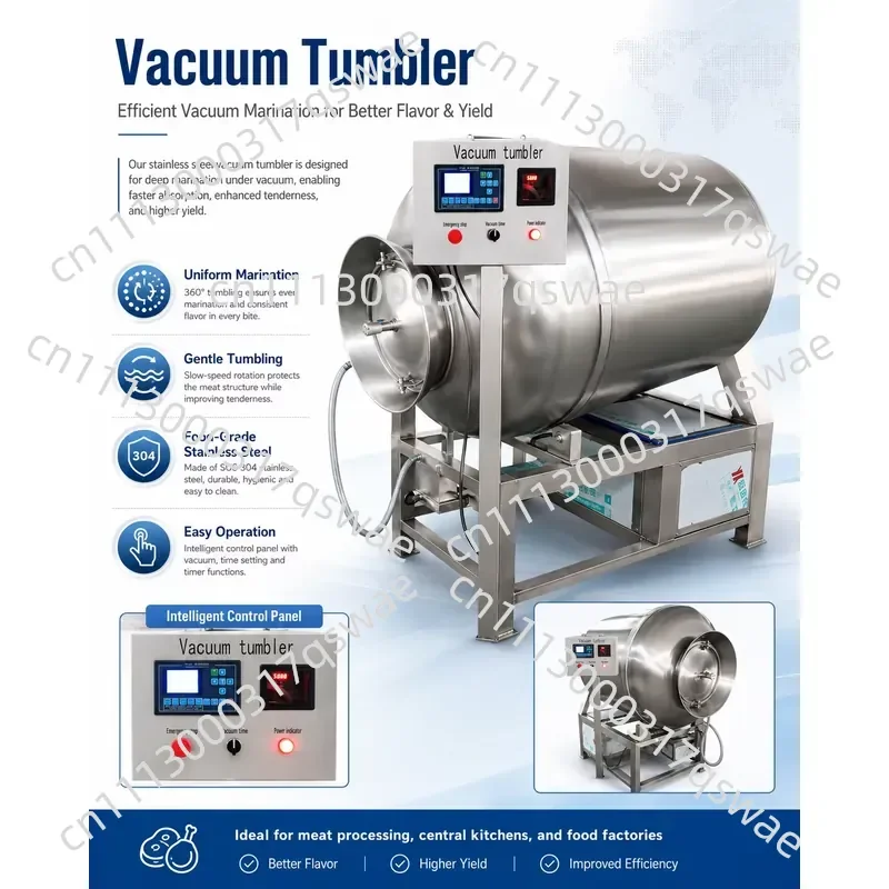 Food Grade Stainless Steel Vacuum Rolling Kneader For Rolling Kneading And Marinating Poultry And Beef