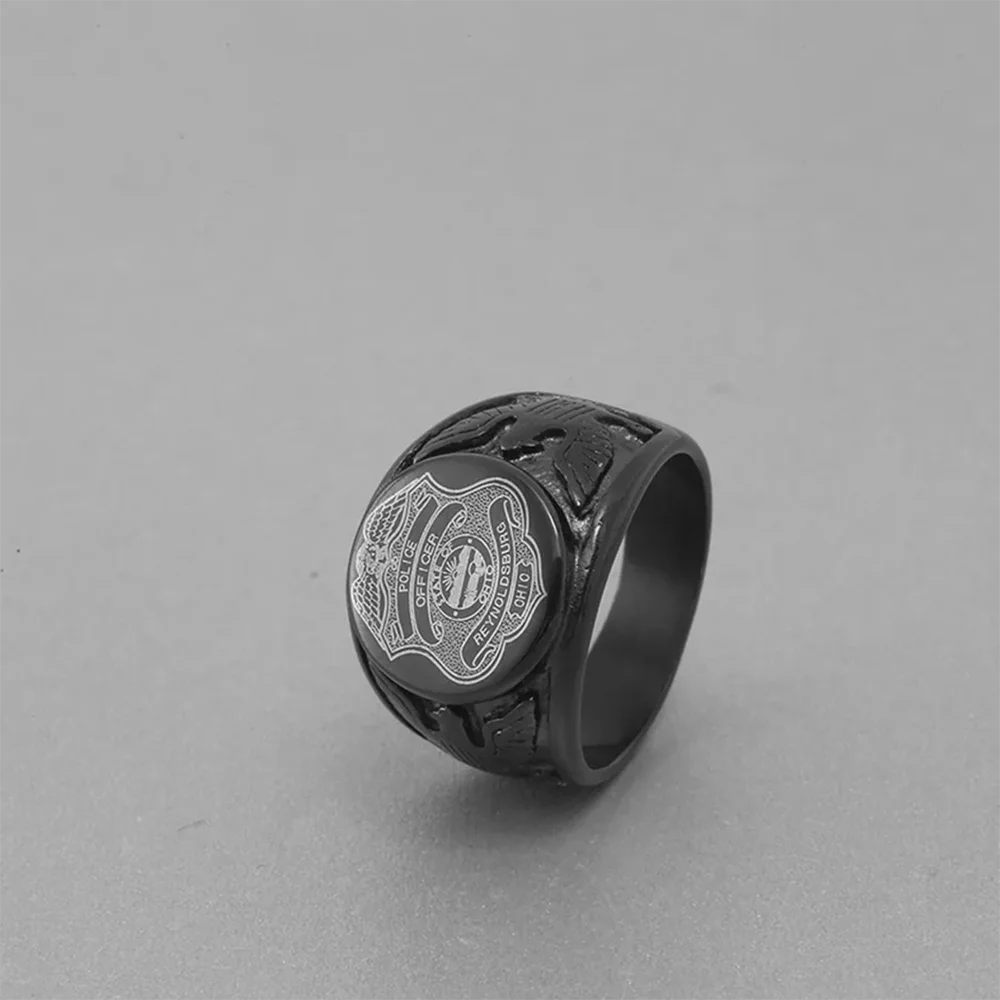 Stainless Steel Black Men USMC Ring Jewelry Air Force Navy  Army Rings image 2