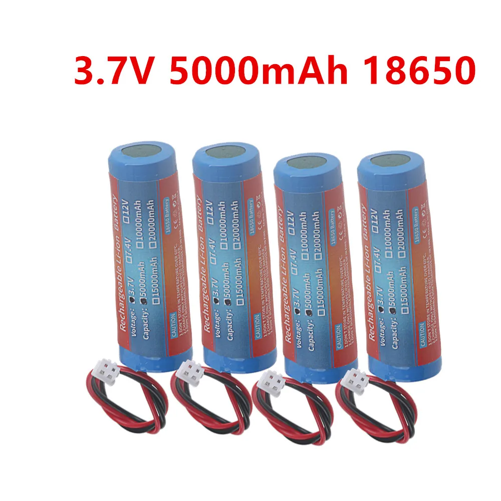 3.7V 18650 5000mah Lithium Battery for Flashlight Bluetooth speaker Hair Clipper Led Light Toy Car + PCB Protection Board