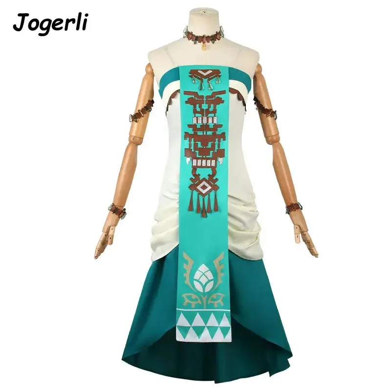 Jogerli Legend Tears of The Kingdom Link Women Lady Game Cosplay Halloween مجموعة كاملة من فستان لعب الأدوار؛ 6,r'8;p'