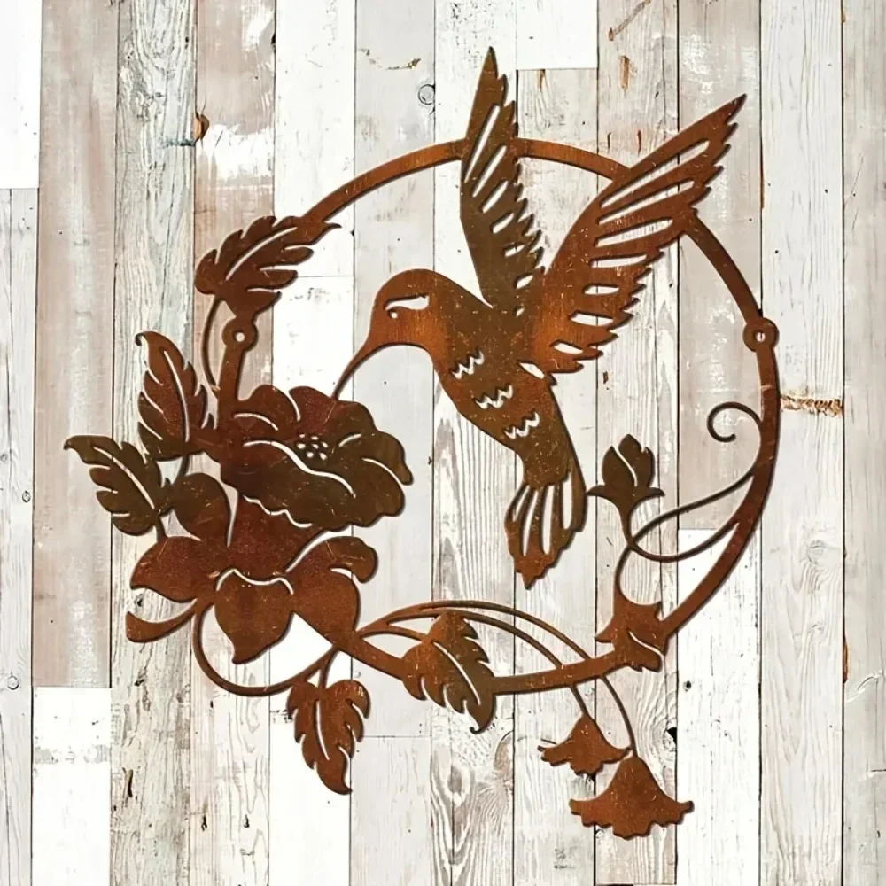 CIFBUY Nautical Aluminum Wall Art Hummingbird Waterproof Durable Metal Sculpture for Living Room Bedroom Home Decor