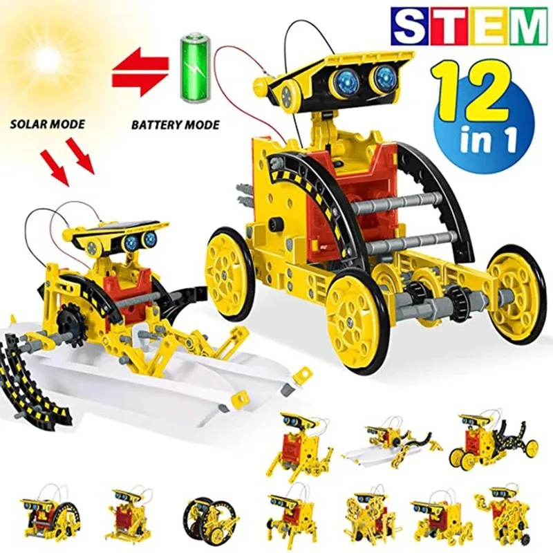 

12 in 1 Science Experiment Solar Robot Toy DIY Building Powered Learning Tool Education Robots Technological Gadgets Kit for Kid