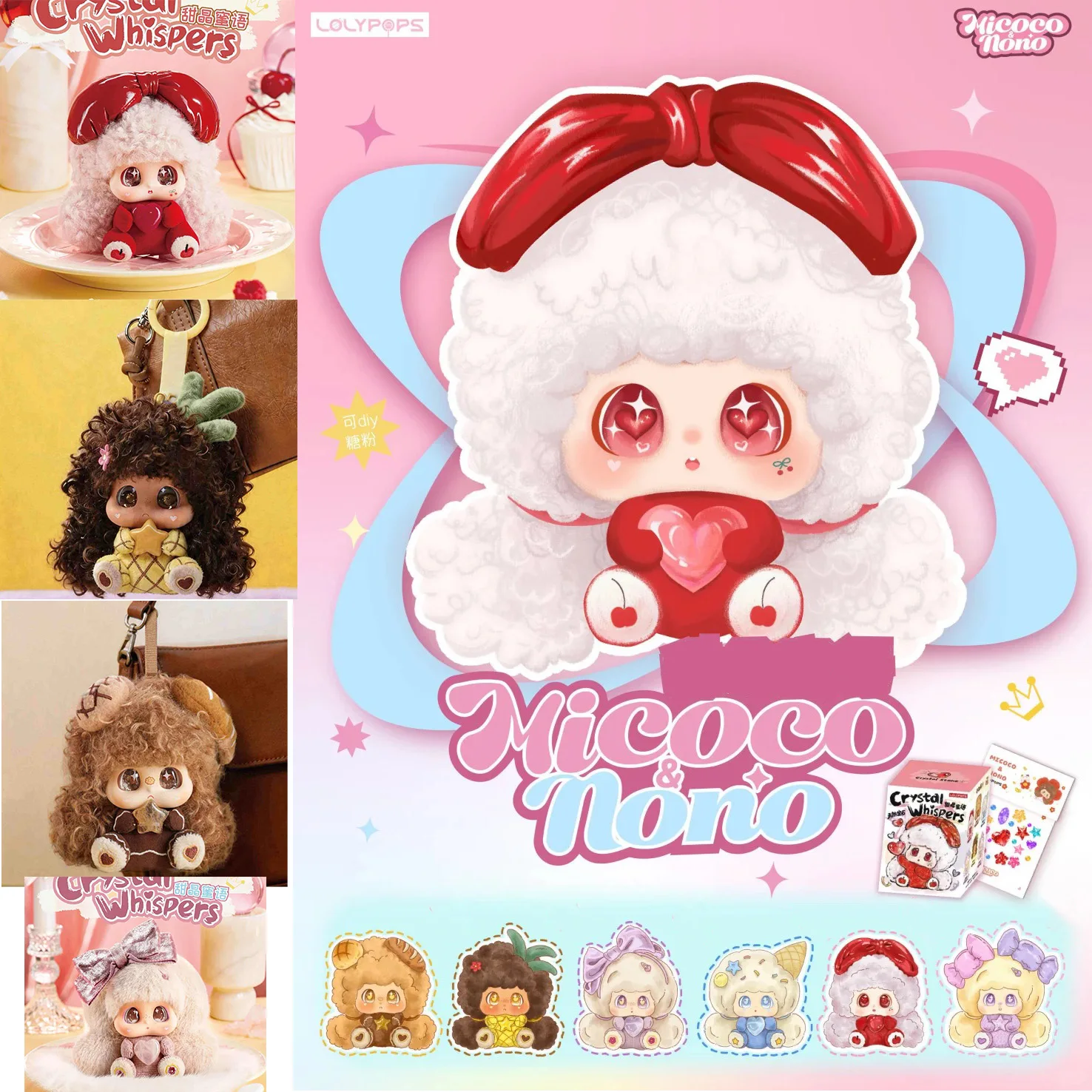 

Micoco&Nono Crystal Whispers Series Blind Box Cute Anime Figures Doll Surprise Bag Pendant Mystery Box Vinyl Trendy Toy Gift