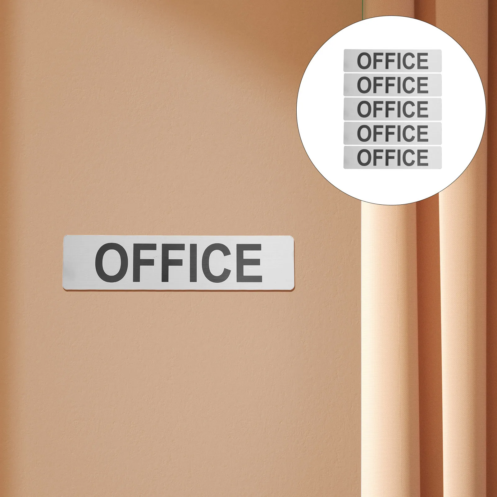 

5Pcs Metal Office Sign Aluminium Alloy: Professional Door Plaque for Meeting Room Wall Decor - Clear Office