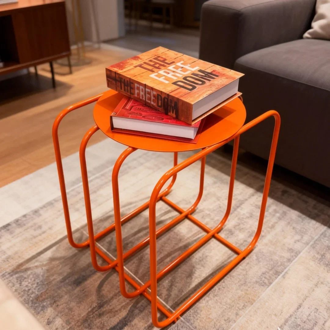 Space Saving Corner Shelf, Metal Frame Storage Rack, Small Coffee Table & Bookshelf, Living Room Bedroom Office Organizer