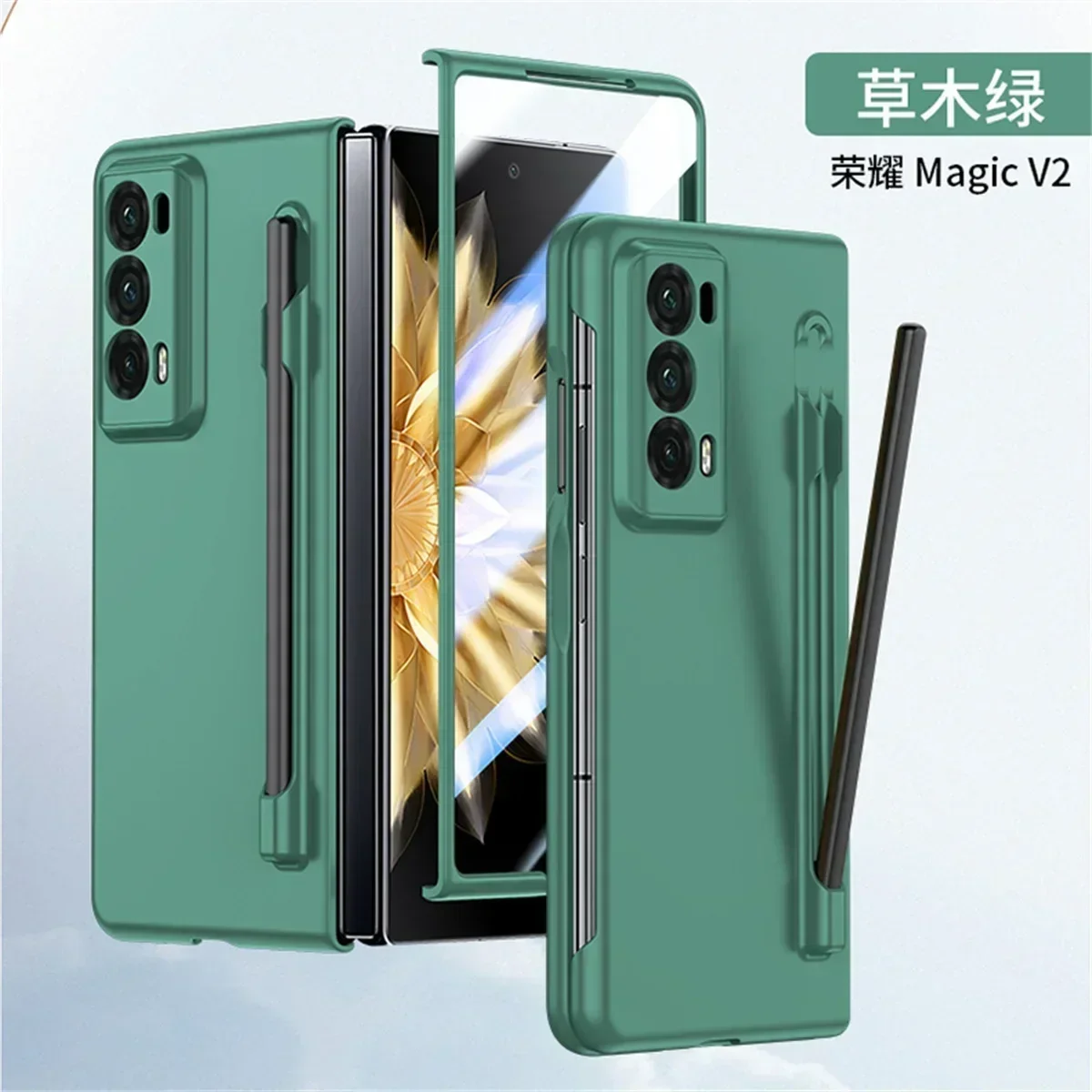 Matte Armor Handyhülle für Honor Magic V3 V2 VS2 PC, Hartschalenschutz, stoßfester Filmschutz mit S-Stifthalter-Abdeckung – Detail 10