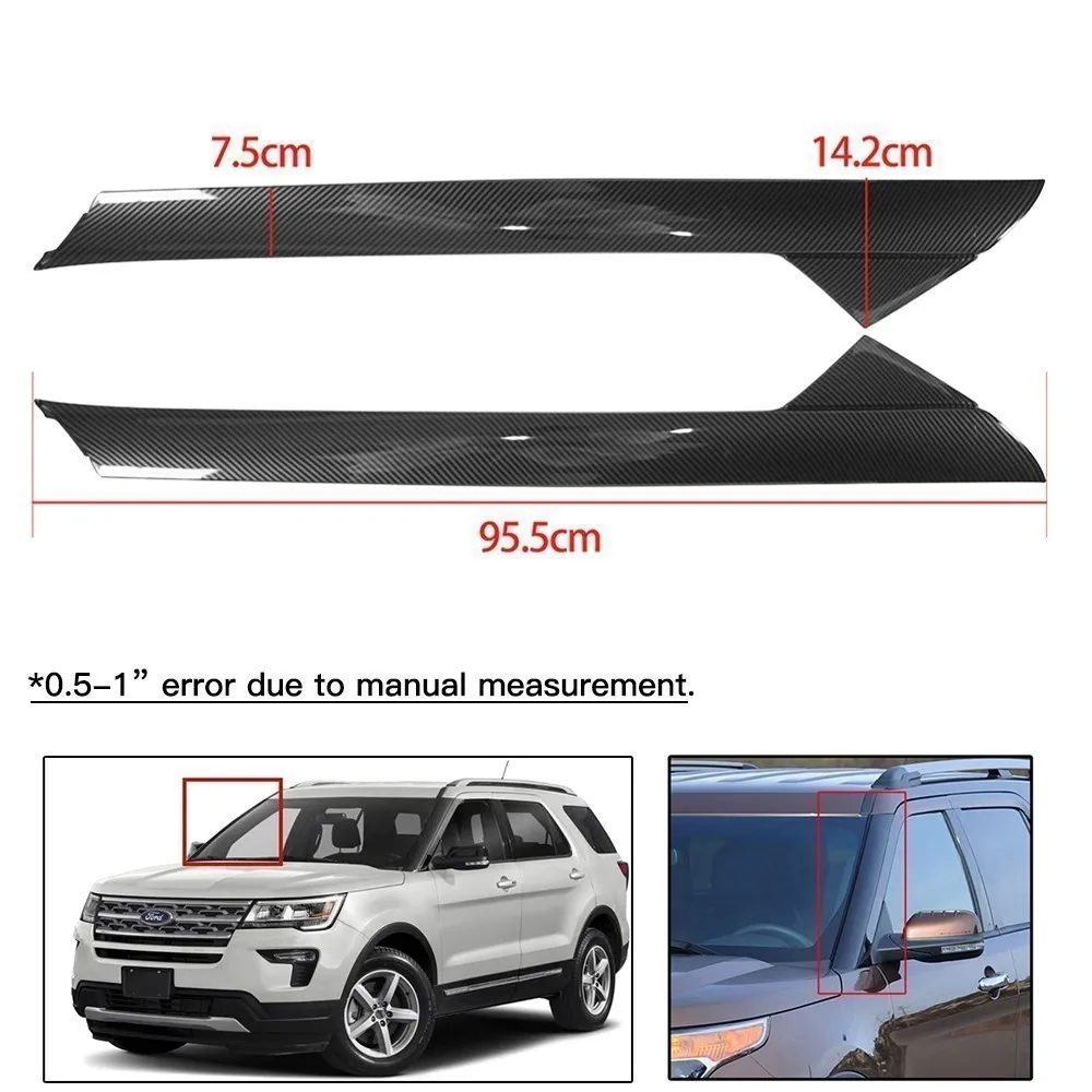 Front Windshield Outer Trim Pillar Molding Right &Left Side For 2011-19 Ford Explorer BB5Z7803136AB BB5Z7803137AB SLJ-1142B-BK