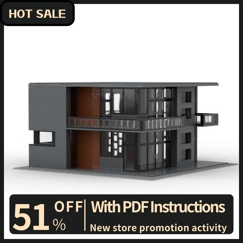 새로운 1451개 조각 도시 핫 스트리트 뷰 모듈형 모던 하우스 모델 블록 DIY 창의적 아이디어 키드토이 생일 크리스마스 선물