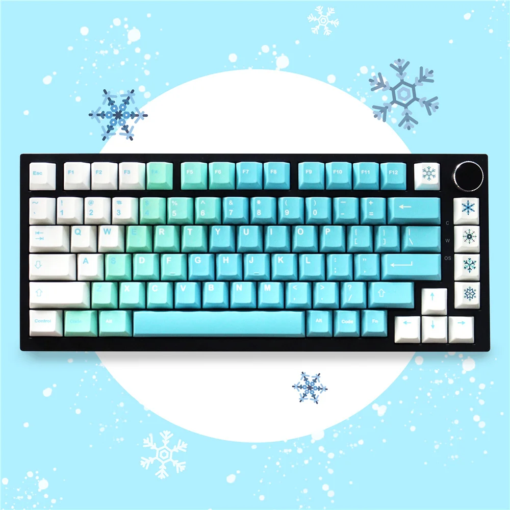

GMK Yeeti колпачки для клавиш с сублимационной краской, прочный PBT, 129 клавиш, колпачки для клавиш с вишневым профилем для механической клавиатуры 61/64/104/108 Mx Switch
