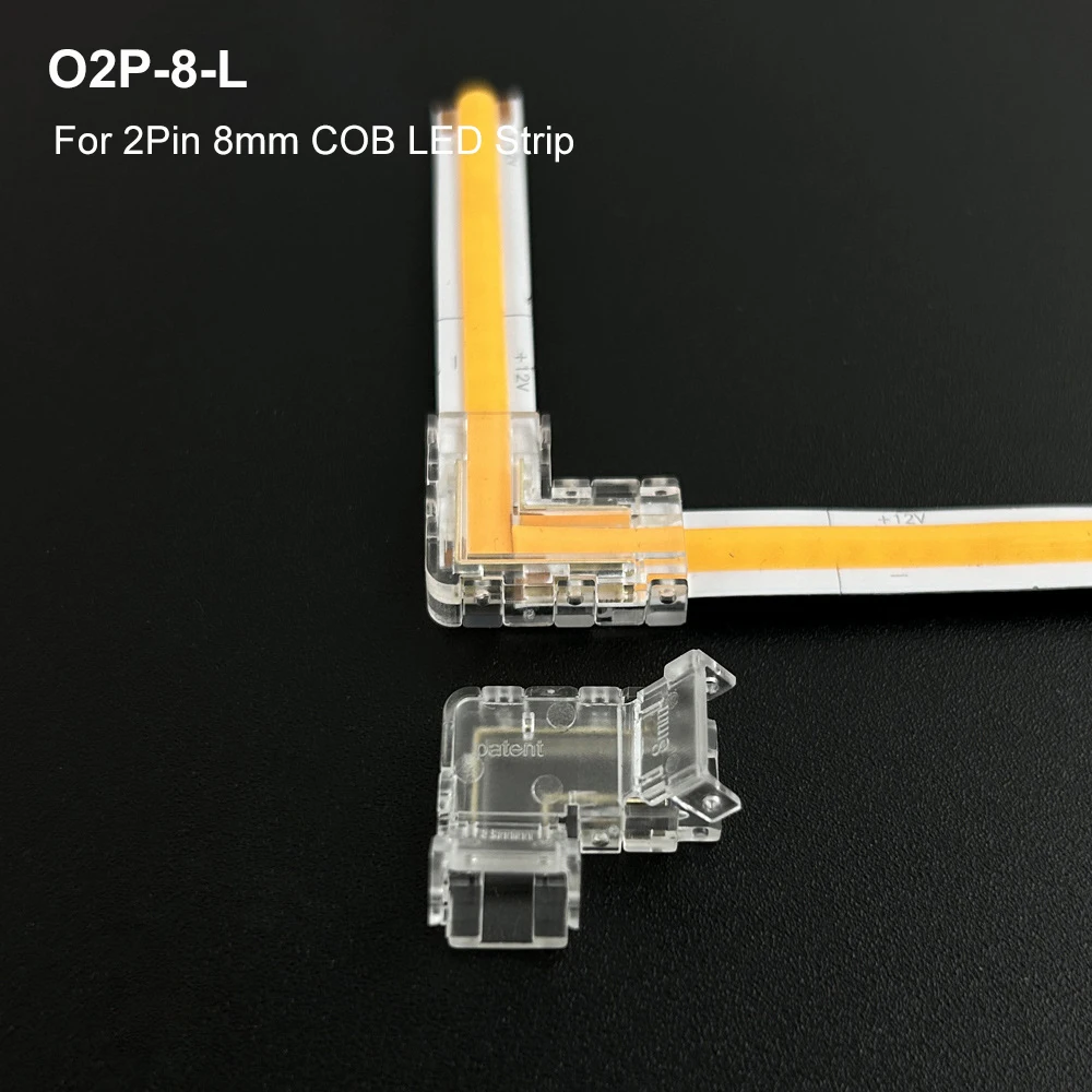COB LED-Lichtstreifen Transparenter Lötfreier Hutverbinder L-förmige Kristallschnalle Geeignet für 5mm 8mm 10mm 2PIN 3PIN 4PIN – Detail 9