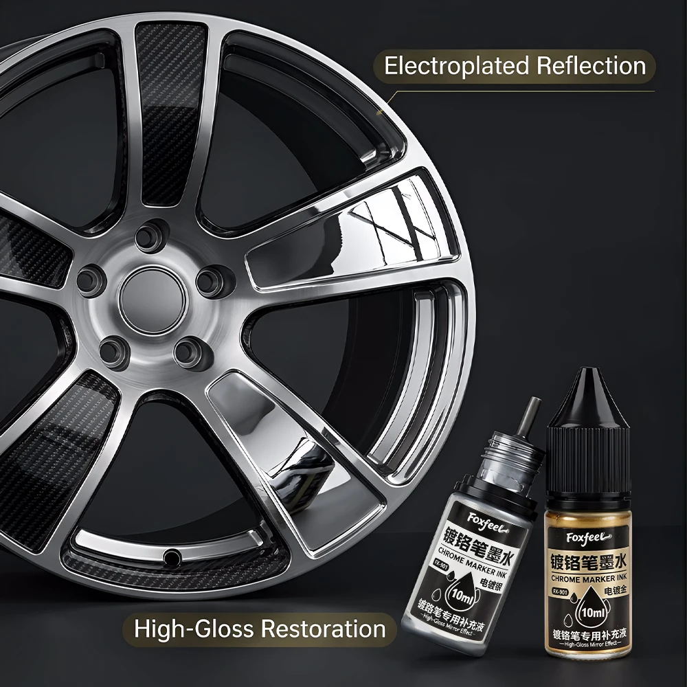 1 Pcs Chrome Marker Ink Refill 10ml Metallic Mirror Paint Ink Colorsing Decoration Model Painting Figure Graffiti DIY Art Craft view 6