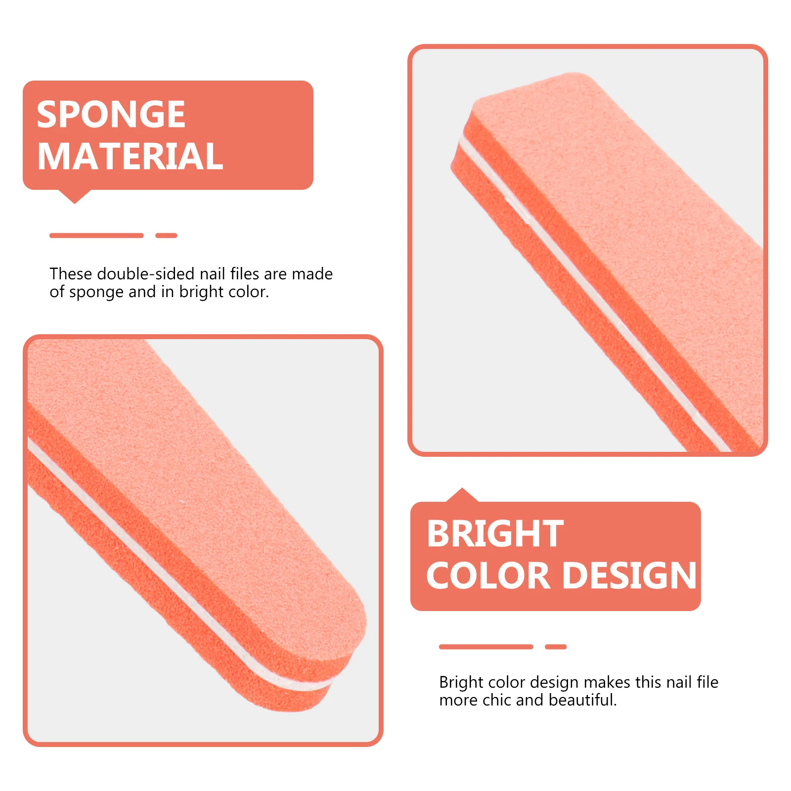 

10Pcs Double Sided Sponge Nail File Bright Color Round Ends Polishing Board for Natural False Nail Extensions Manicure Tools