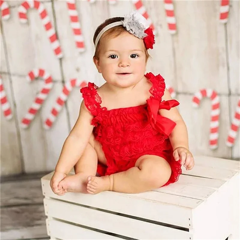 Cute Girls Clothing Baby Lace Rompers Toddler Infant Jumpsuits Ruffle Romper Baby Birthday Party Outfit