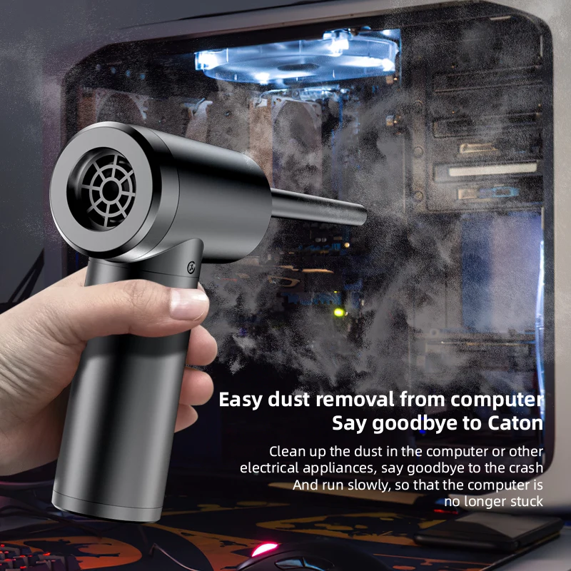 Беспроводная воздуходувка, 100 Вт, пистолет для удаления пыли с USB, сжатый воздух, очистка пыли для компьютера, ноутбука, клавиатуры, камеры, очистка