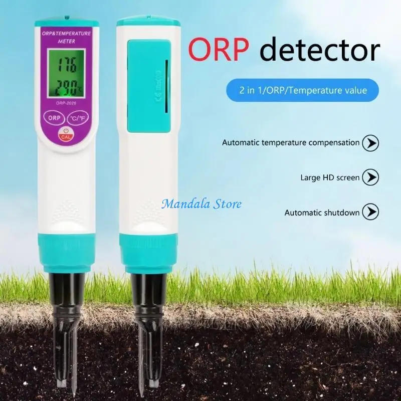 

U2JC Soil Temperature/ORP 2 in 1 Meter,Digital Soil Tester with Sensitive Probe and LCD,0-50℃ -999mV -999mV Ranges