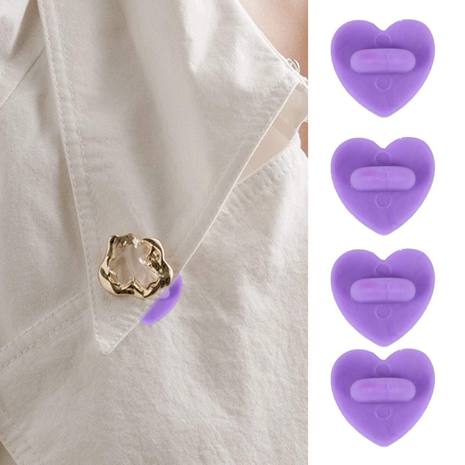 

100PCS Heart Shape Rubber Pin Backs Brooch Clasps DIY Lapel Pin Buckles Craft Jewelry Making Accessories