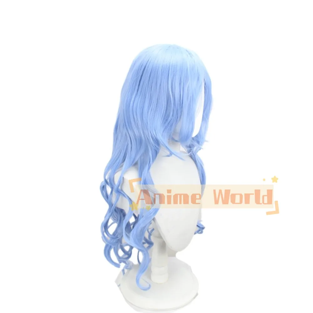 Anime Fairy Tail Juvia Lockser Cosplay Wig Blue Wavy Long Hair Heat Resistant Fiber + Wig Cap view 4