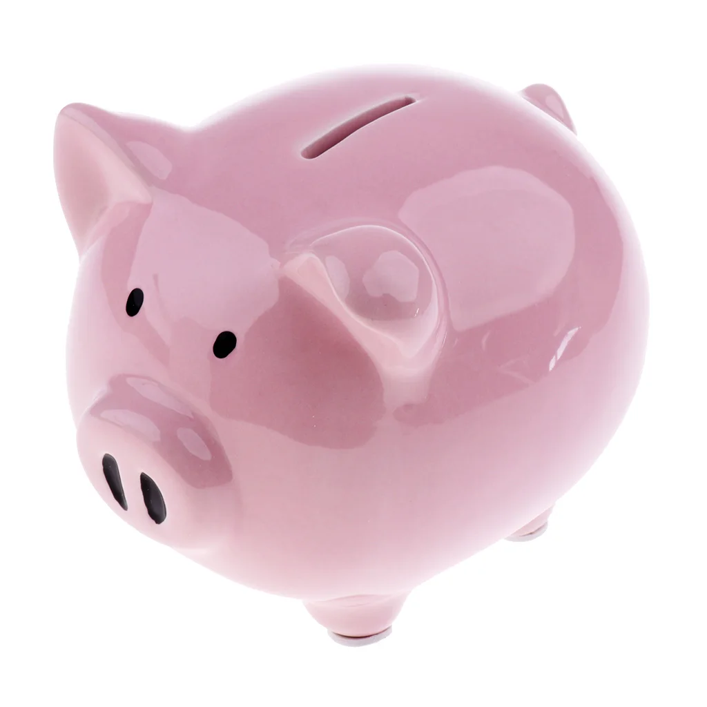 Medium Sized Kids Coin Bank Ceramic Piggy Savings Money Holder Box for Children Bedroom Home