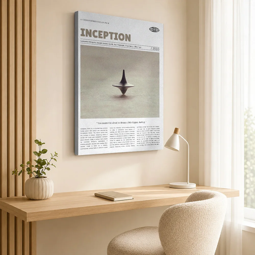 Inception Movie Canvas Poster Personalized Vintage Movie Wall Paintings Decoration for Living Room Ready to Hang Gift for Fans