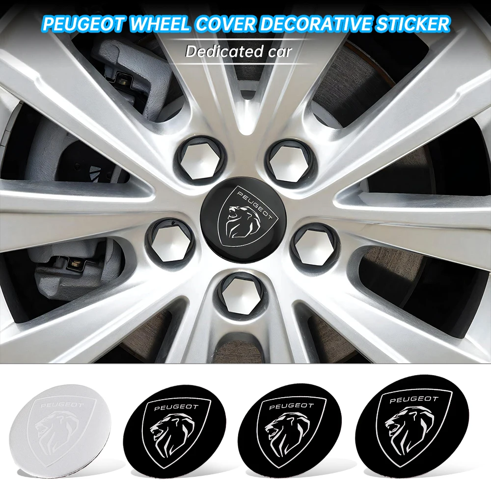 

4 шт., 56 мм, наклейки на колеса автомобиля, центральная крышка ступицы, наклейки, аксессуары для Peugeot 208 3008 308 207 107 508 607 106 406 407 E-308 GT 301