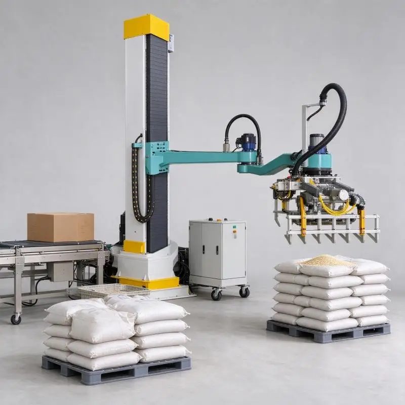 50kg Electric Industrial Palletizing Robot Automatic Stacking Arm for Food & Beverage Drums and Cartons with Wood Packaging