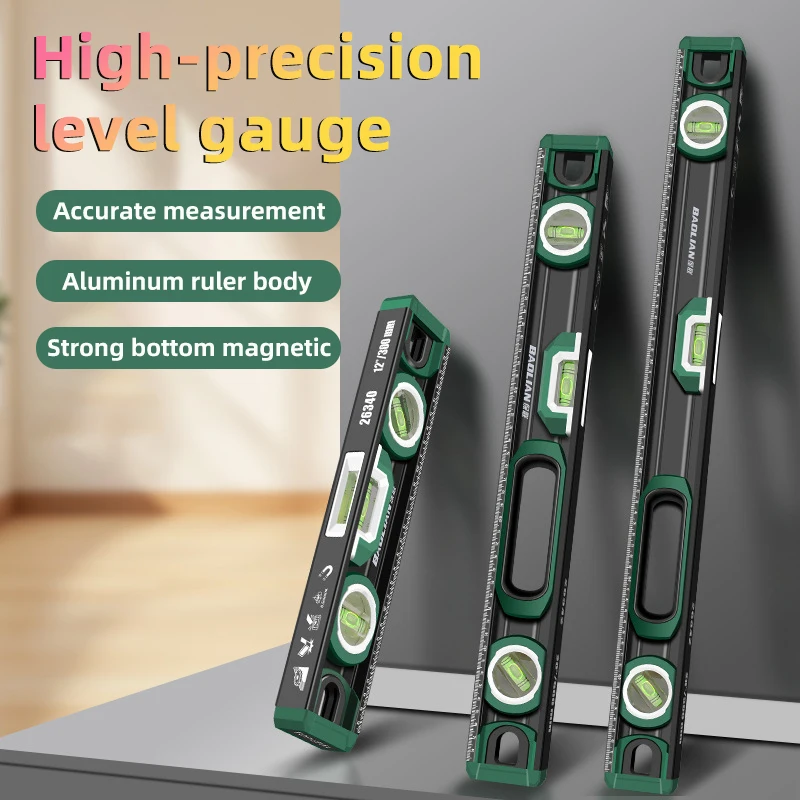 Three Bubble Level Ruler 45/90/180 Angle Finder Protractor Portable Inclinometer Spirit Level Woodworking Measuring Tool