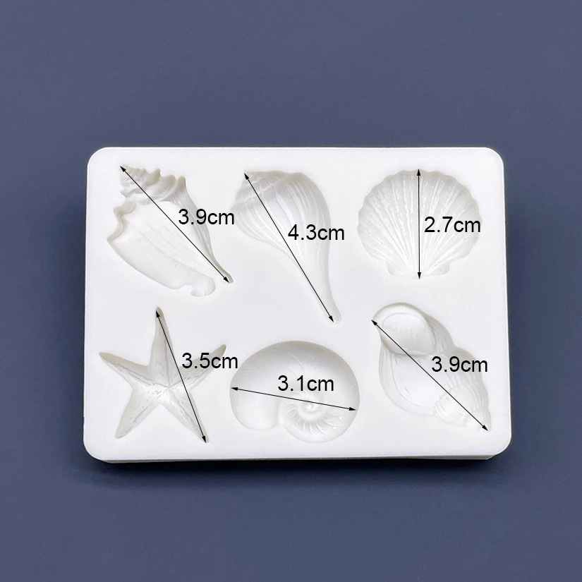 Shell Conch Starfish Ocean Silicone Mold Sugarcraft Chocolate Cupcake Baking Mold Fondant Cake Decorating Tools