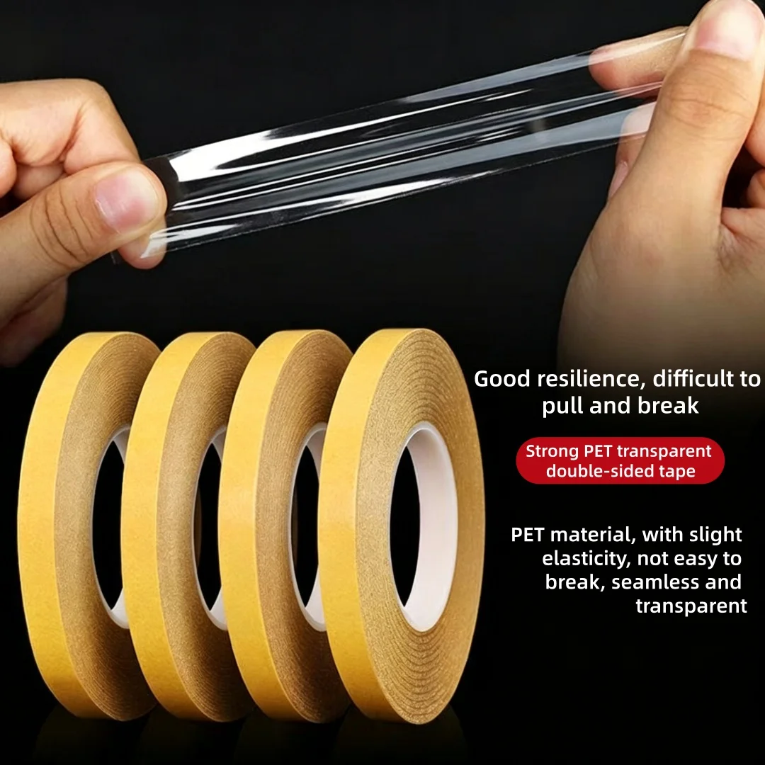 PET Double-Sided Tape Has High Adhesion, High Temperature Resistance, Transparency, No Residue, Ultra-Thin, and Detachable Tape